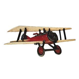 HOMCO USA Airplane 1975 Vtg Cast Metal Wall Art Decor Biplane Aviation 1232-BX-C